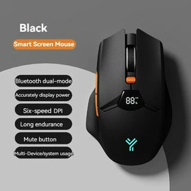 Wireless Bluetooth Mouse, Smart Screen Display, Dual Mode Mute Button