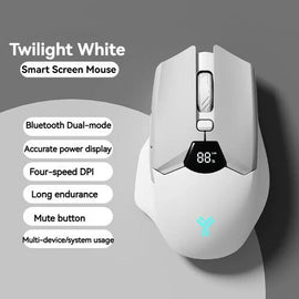 Wireless Bluetooth Mouse, Smart Screen Display, Dual Mode Mute Button
